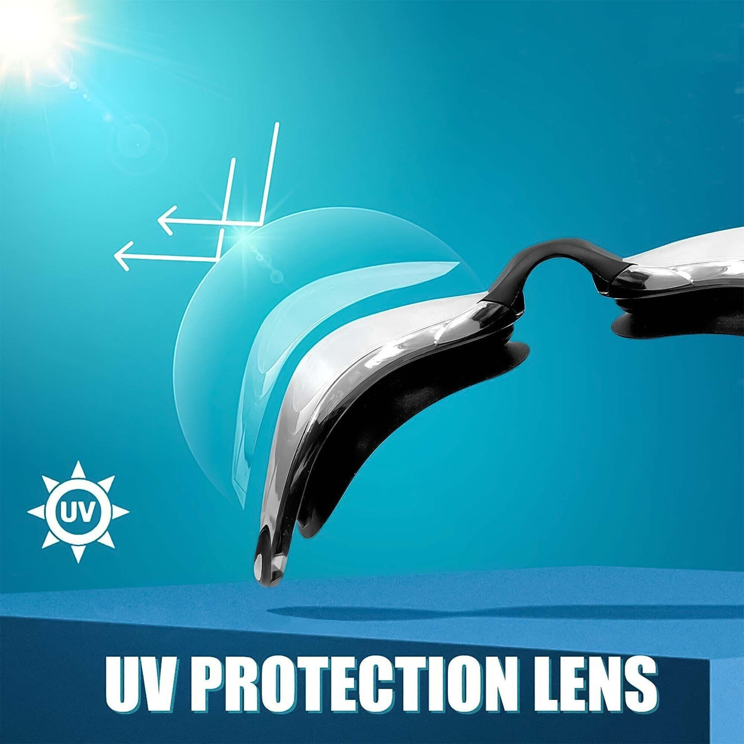 Image of BIONFIT Mirrored Wide-Vision Anti-Fog Swimming Goggles with UV Protection, Men & Women Swimming Goggles
