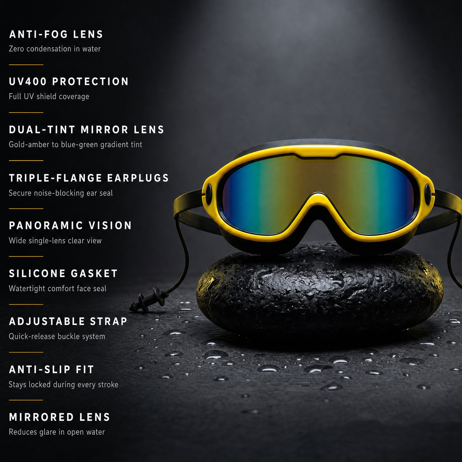 Image of playR Adult Performance REVO Electroplated Mask Swimming Goggles
