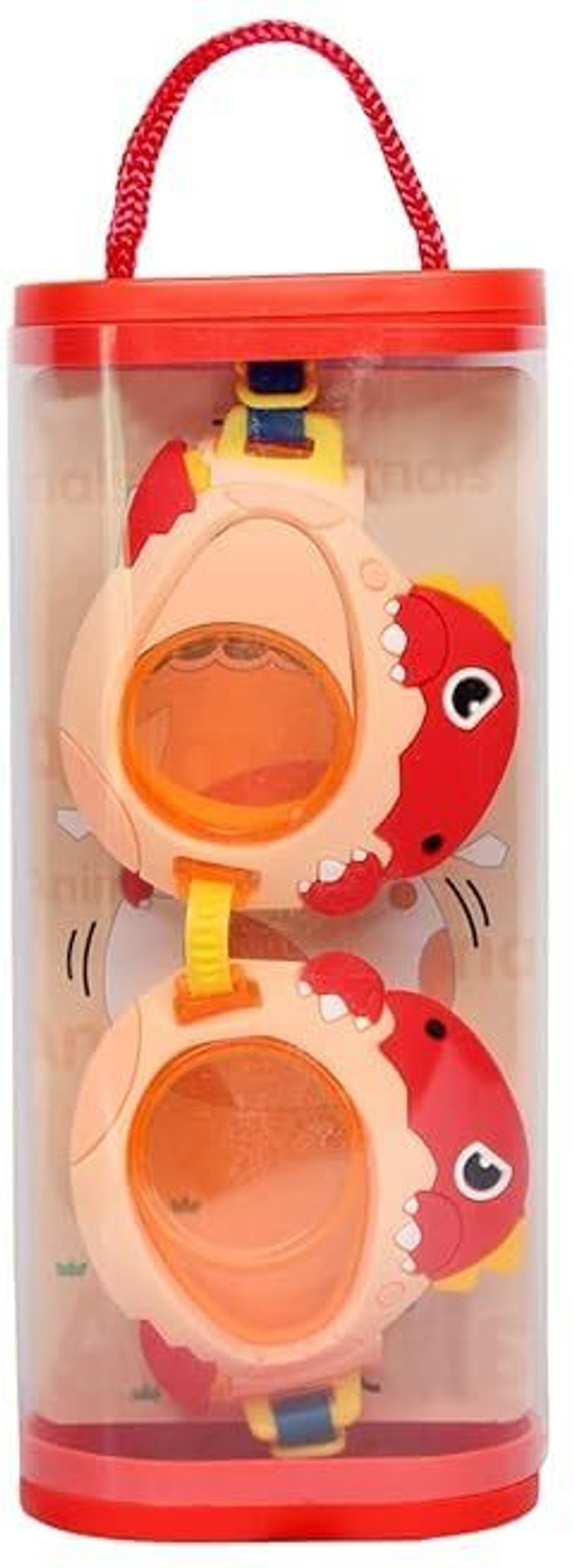 Image of SAINI AND SONS Kids Swim Goggles - Anti-Fog, Anti-UV, Cartoon Design, for Ages 4-16 (Orange) Swimming Goggles