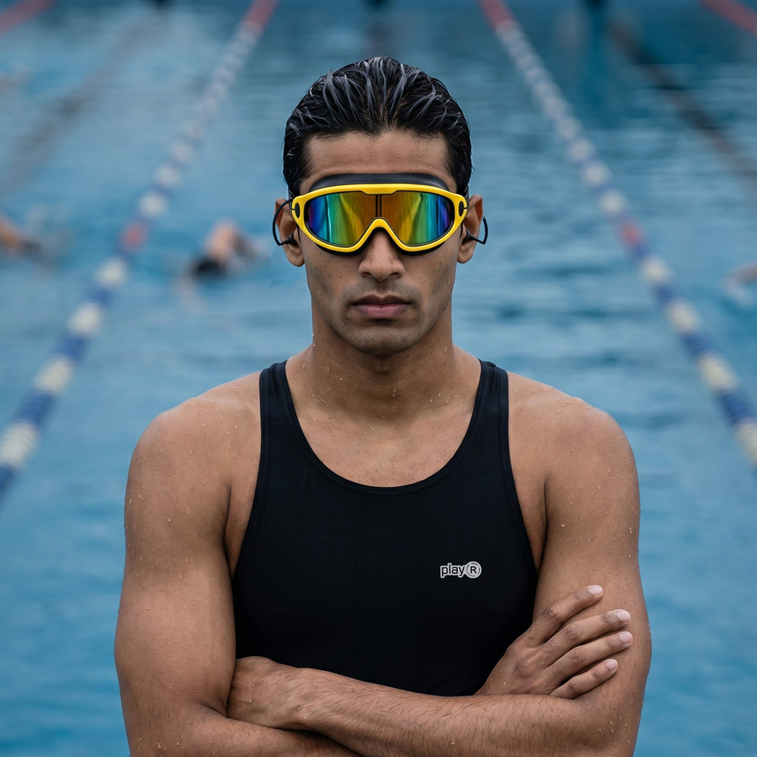 Image of playR Adult Performance REVO Electroplated Mask Swimming Goggles