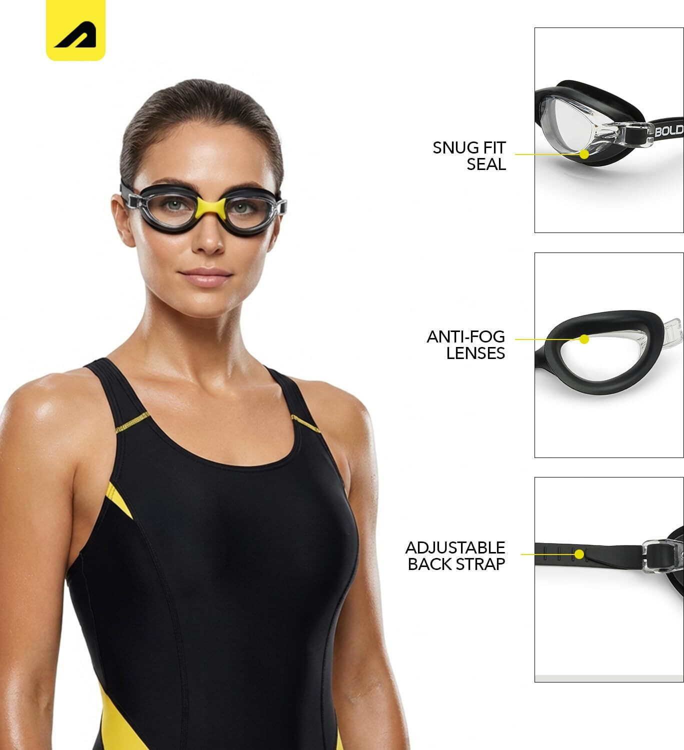 Image of BOLDFIT Swimming Goggles For Men Women Swimming Glasses for Pool. Swimming Goggles