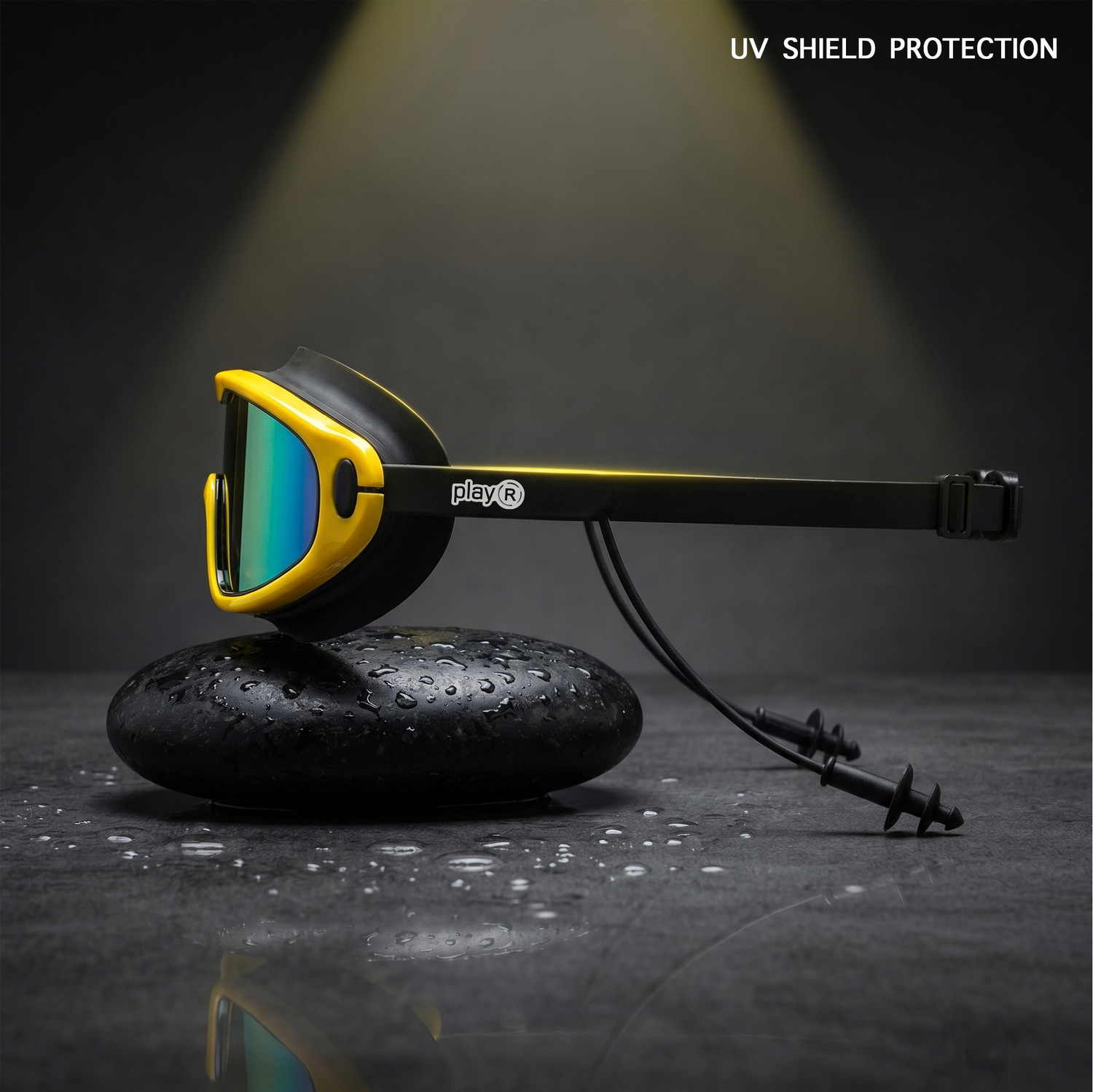Image of playR Adult Performance REVO Electroplated Mask Swimming Goggles
