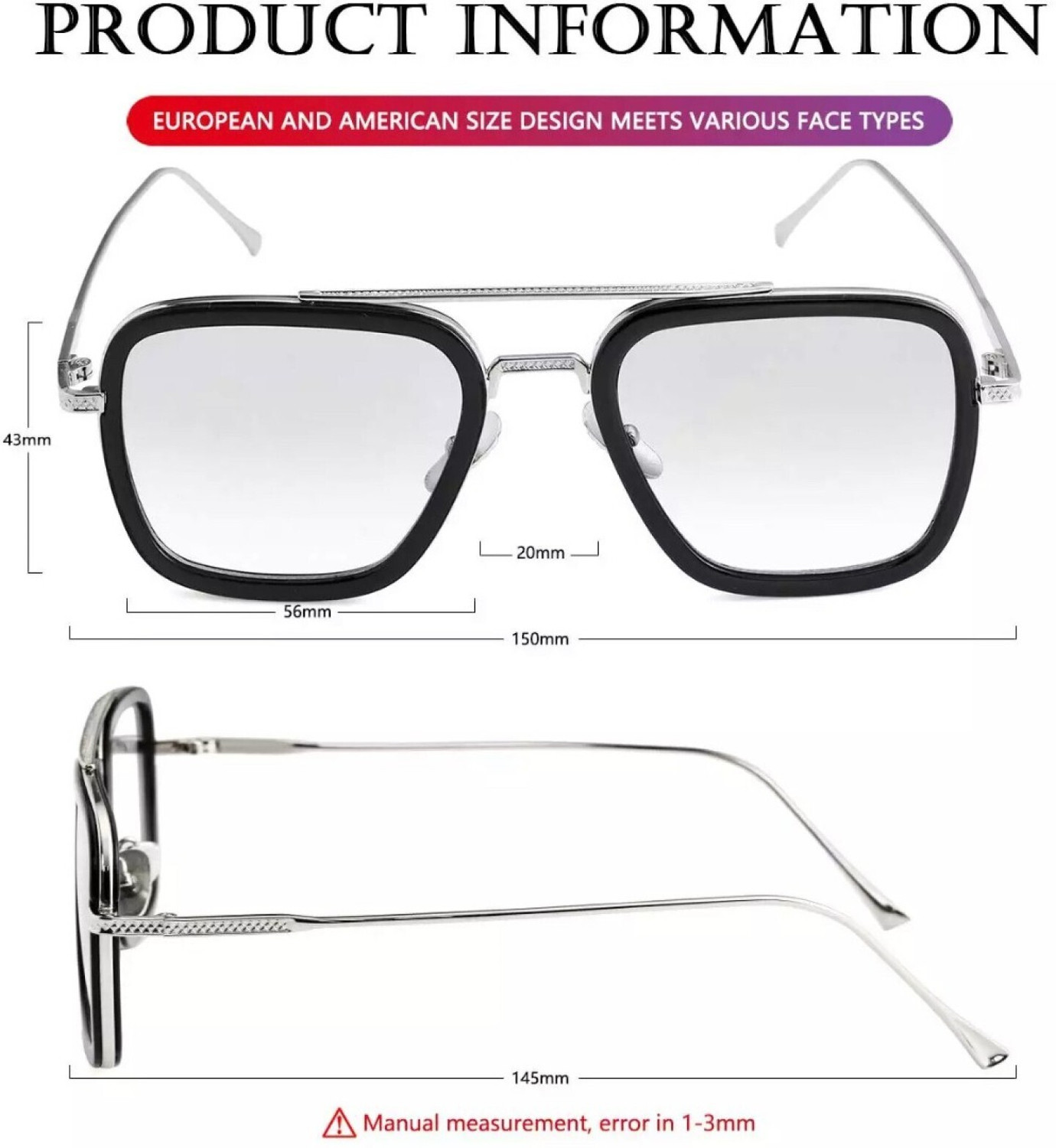 Image of Being Better Full Rim Square Anti Glare & Blue Cut Computer Glass For Men & Women Safety Goggles