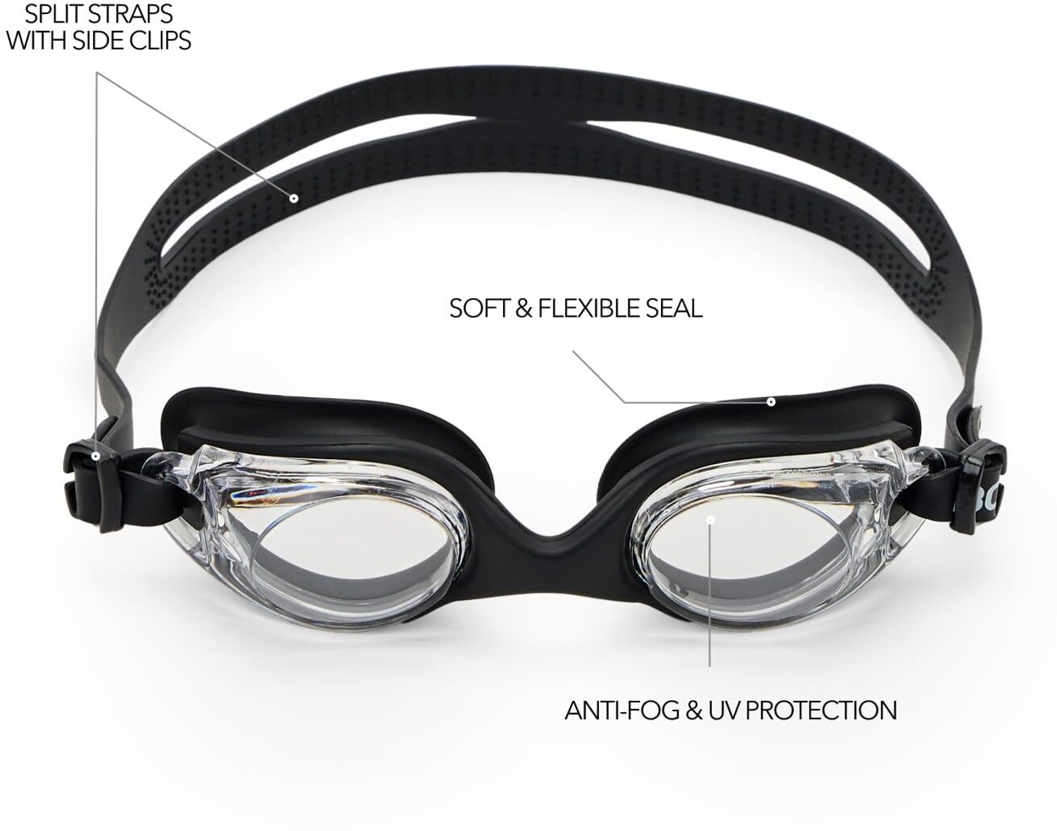 Image of BOLDFIT Swimming Goggles for Adults Men & Women Airtight Adjustable Strap Swimming Goggles
