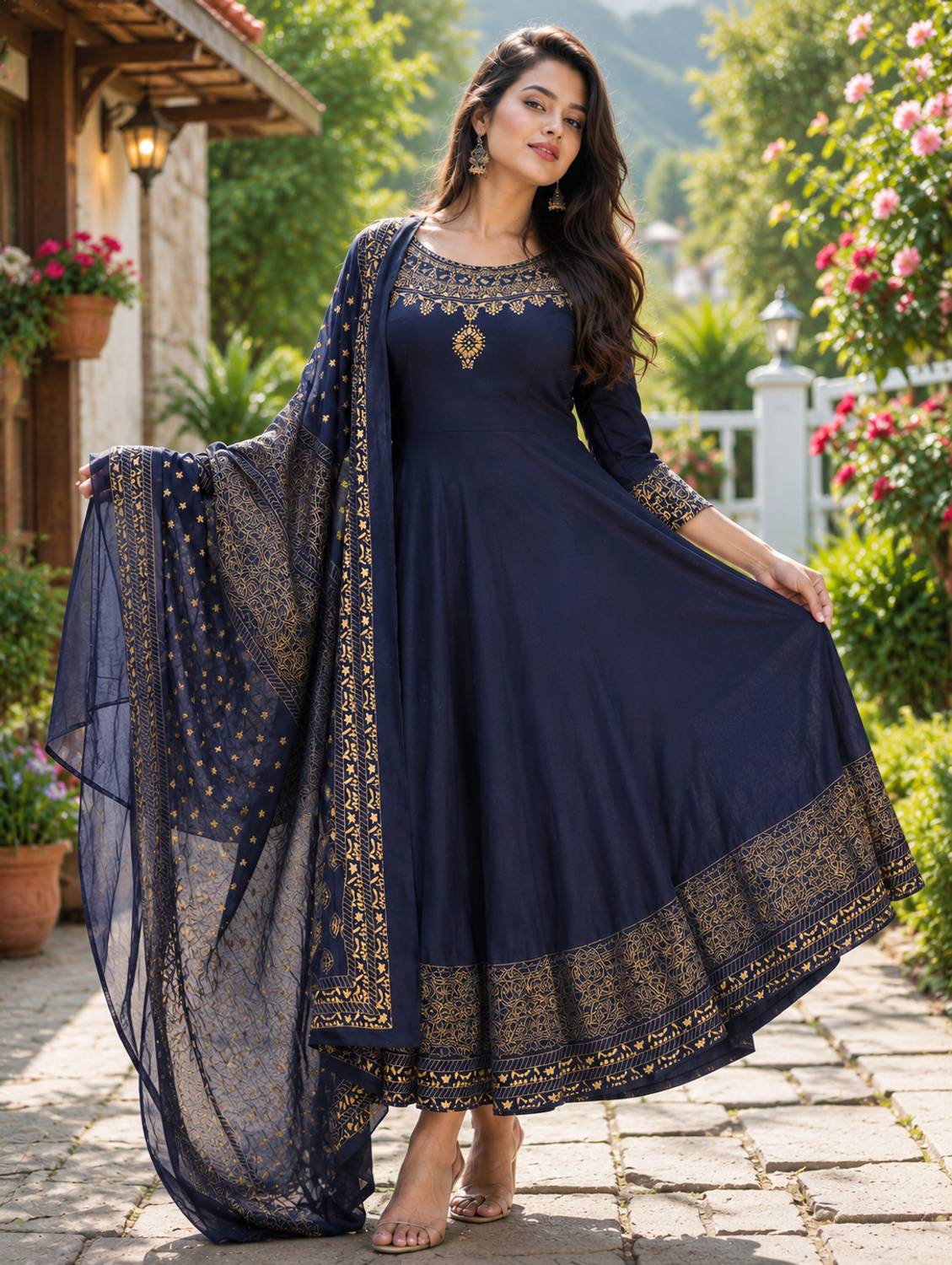 NUPITAL Anarkali Gown Blue - Image 1