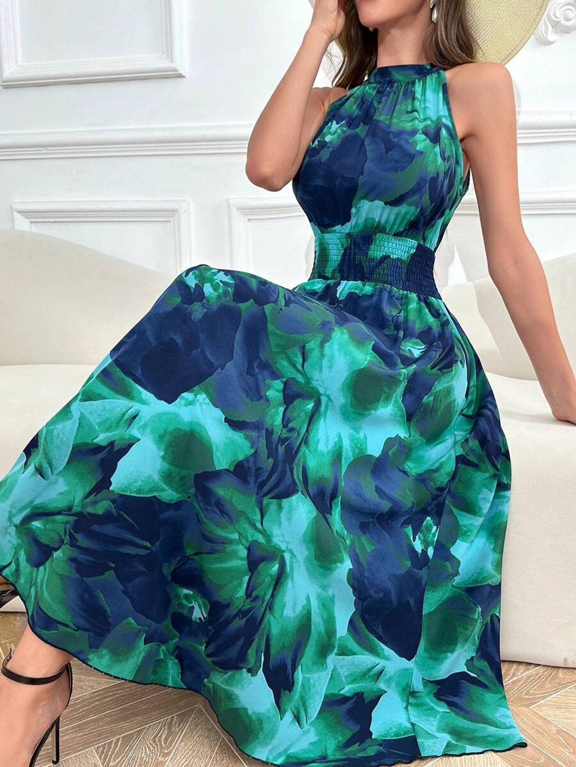 Nautiful Women Fit and Flare Light Blue Maxi Dress - Image 5