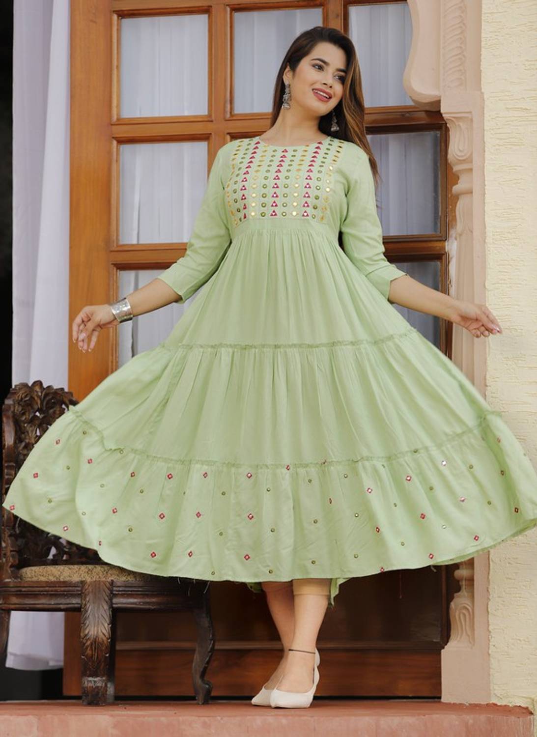 CTMTEX Women Embroidered Anarkali Kurta