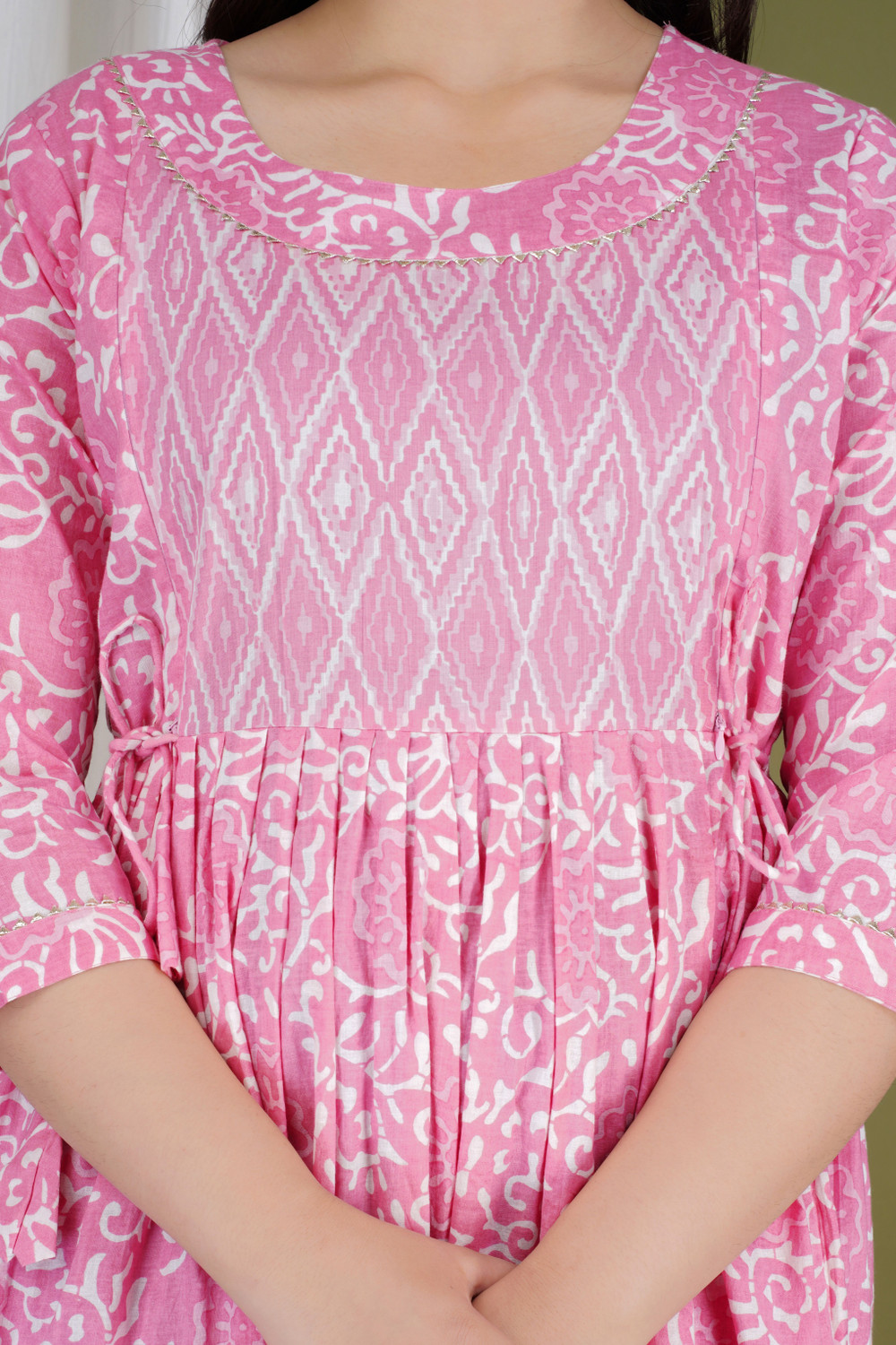 Image of Fashion4Word Women Fit and Flare Pink Midi /Calf Length Dress