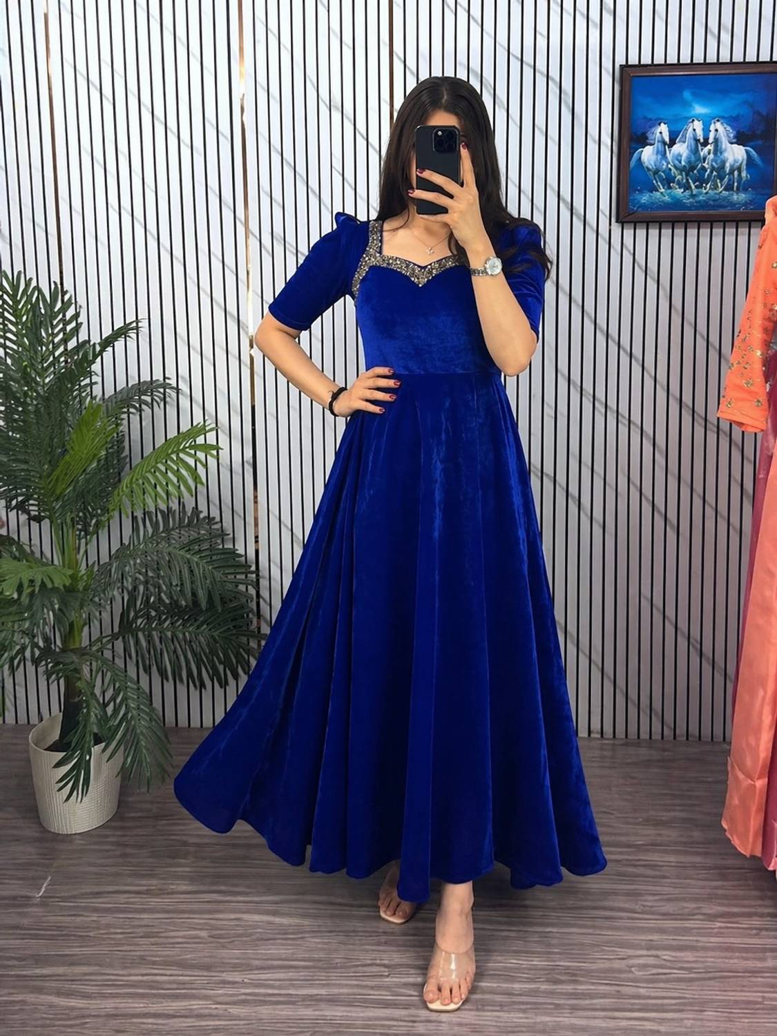 WRDRY Anarkali Gown Blue - Image 3