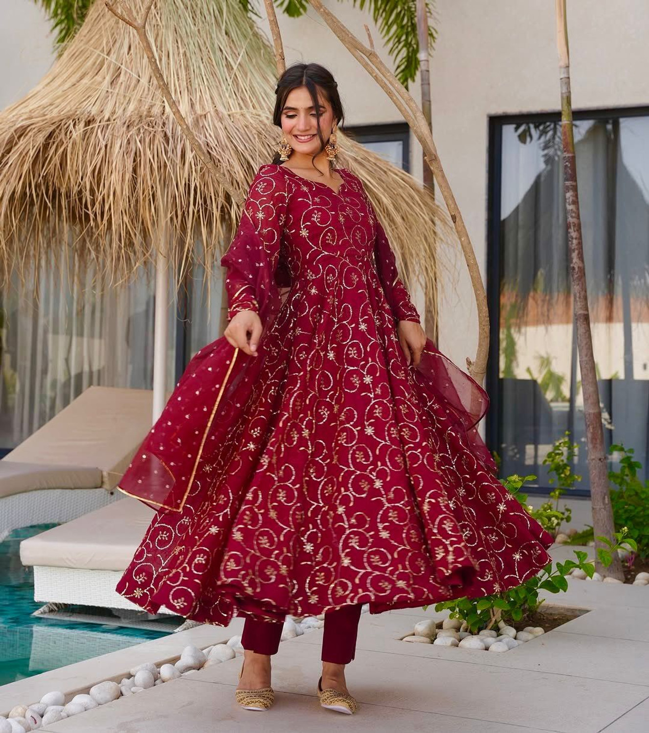 Image of Jay Gopal Tex Anarkali Gown