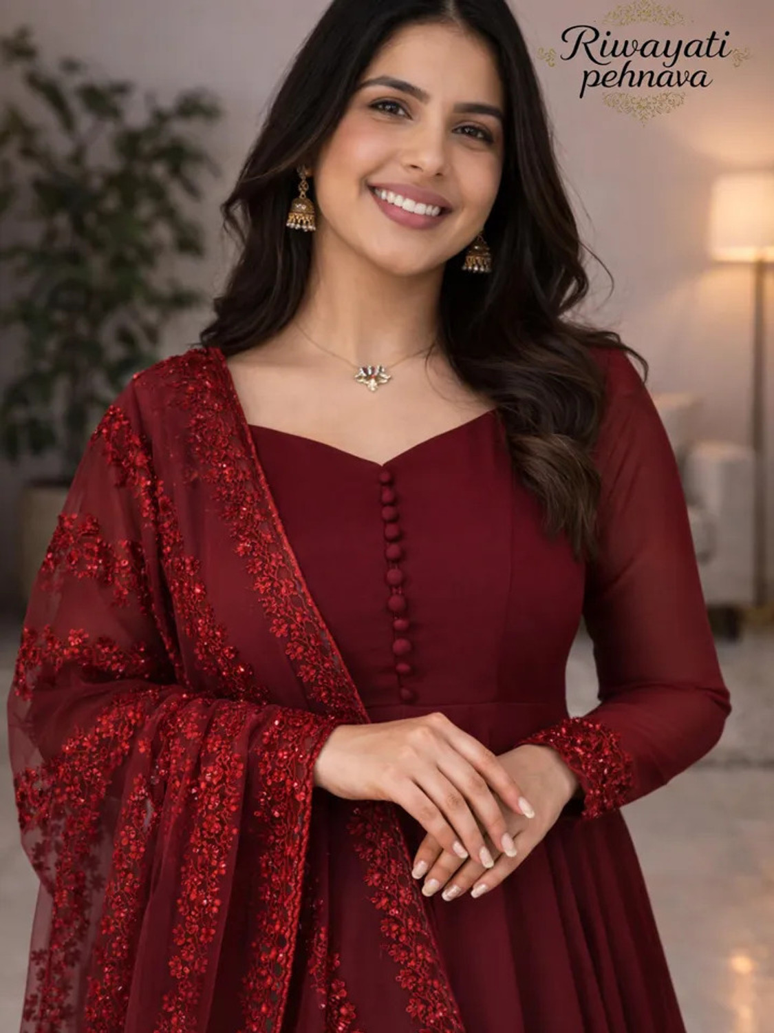 Image of WELLCRAFT Anarkali Gown
