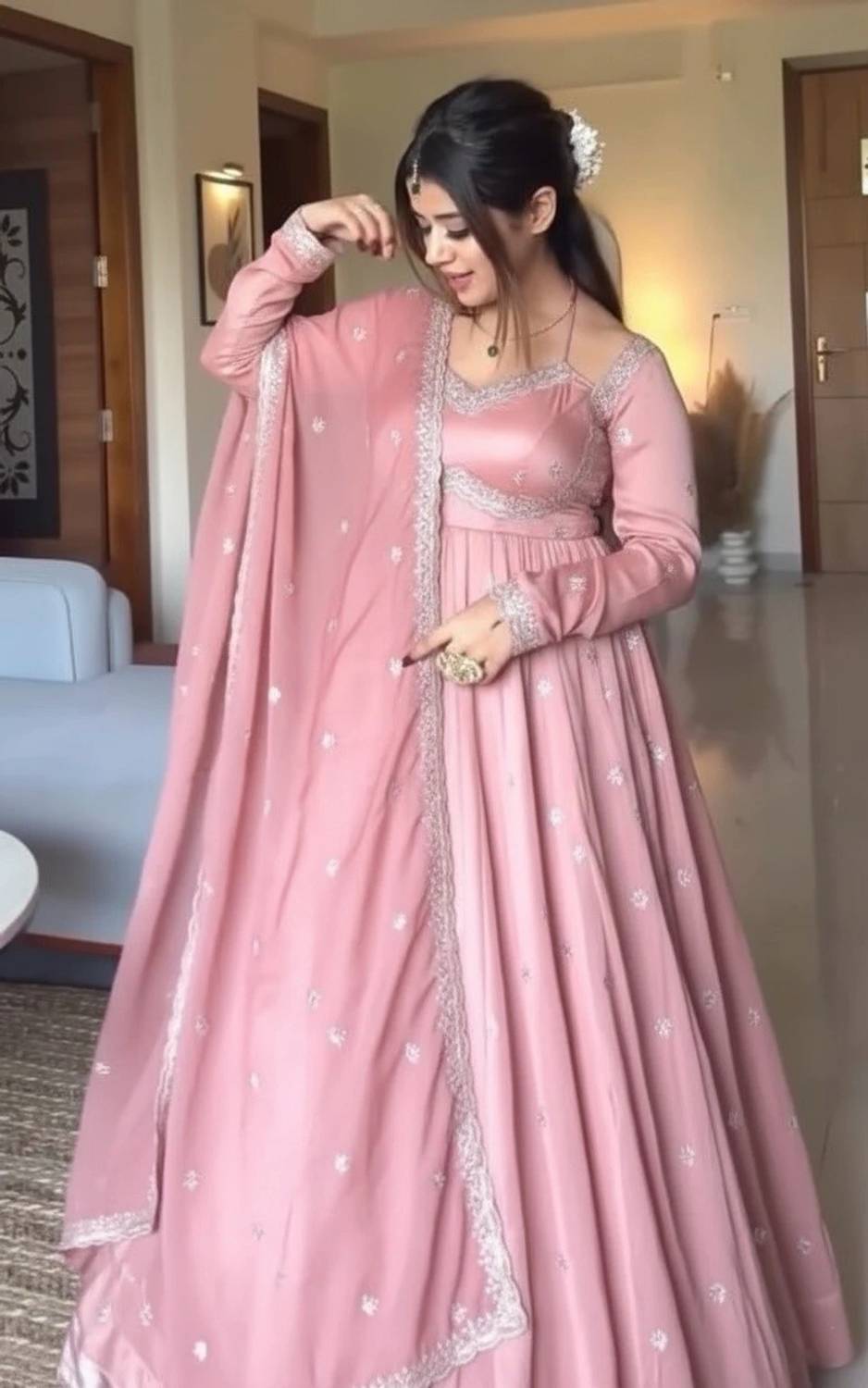 Adhya Pink Anarkali Gown - Image 2