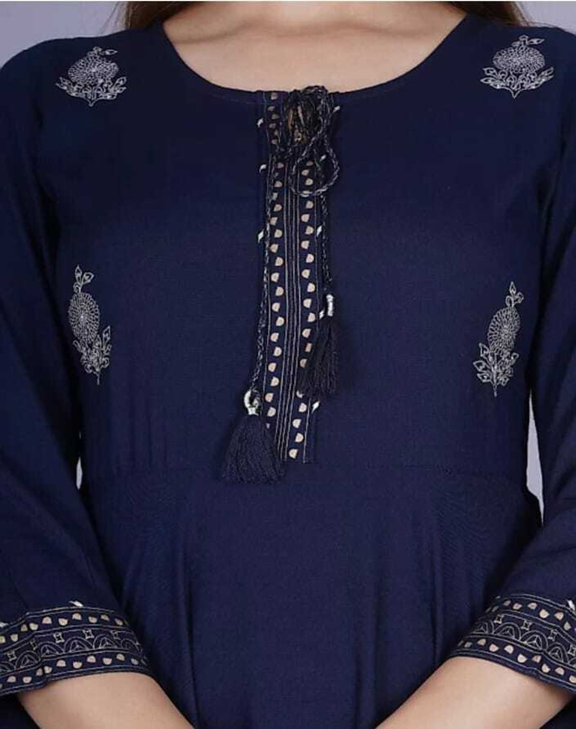 Image of Rishika traders Women Embroidered Anarkali Kurta