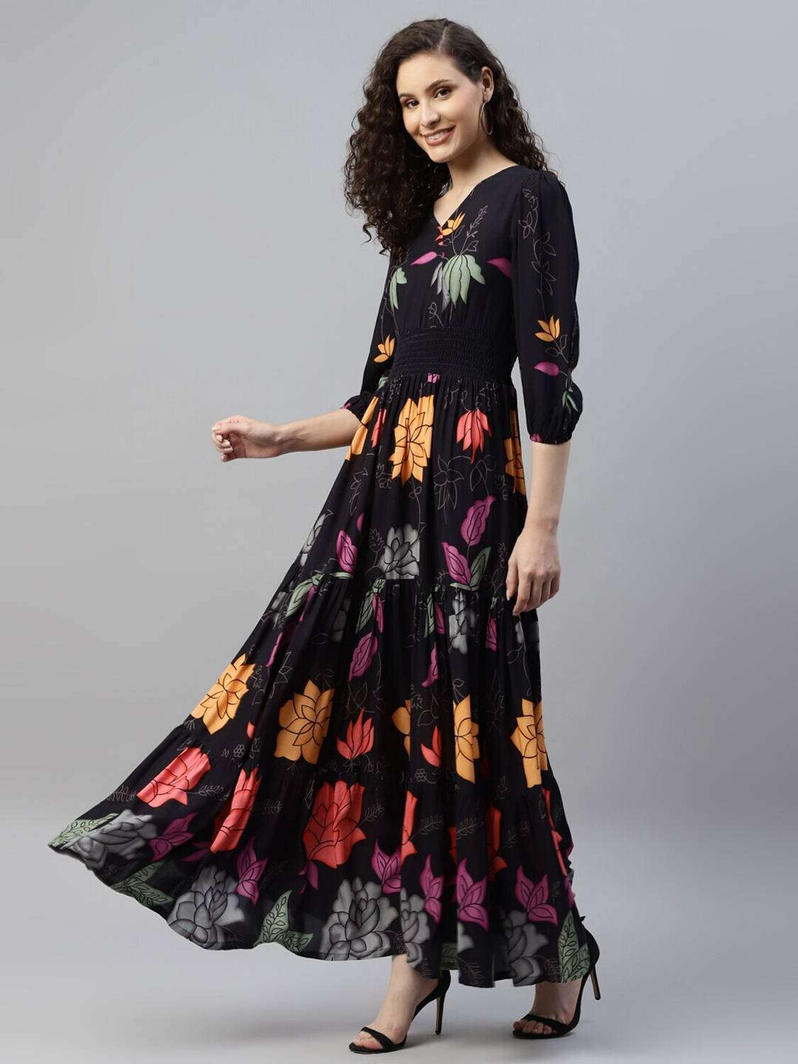 House of Kalashakti Women Black Maxi Dress - Image 3