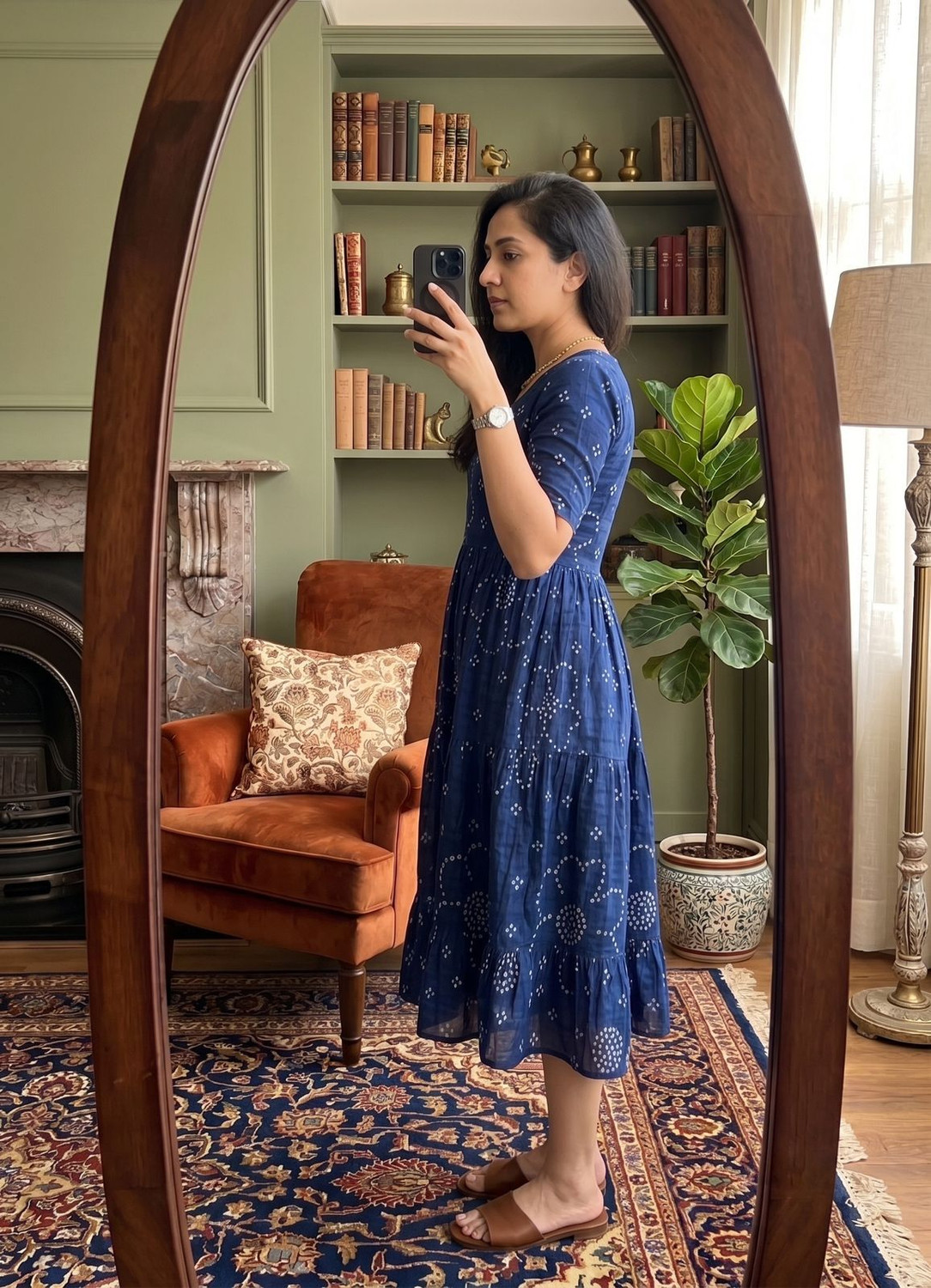 Image of Bhavya Fashion Printed, Floral Print Viscose Rayon Stitched Flared /A-line Gown (Blue)