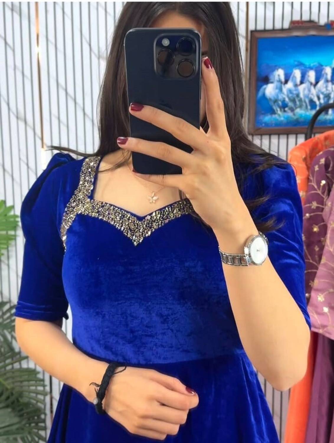 WRDRY Anarkali Gown Blue - Image 4
