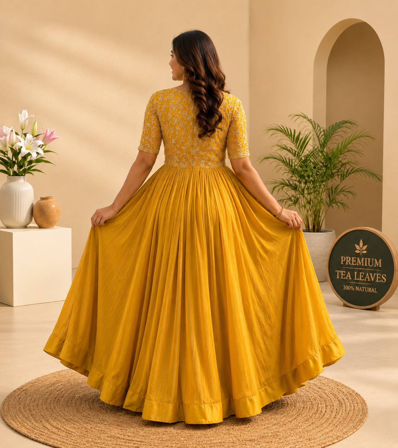 Anb WEDANI Yellow Anarkali Gown - Image 2