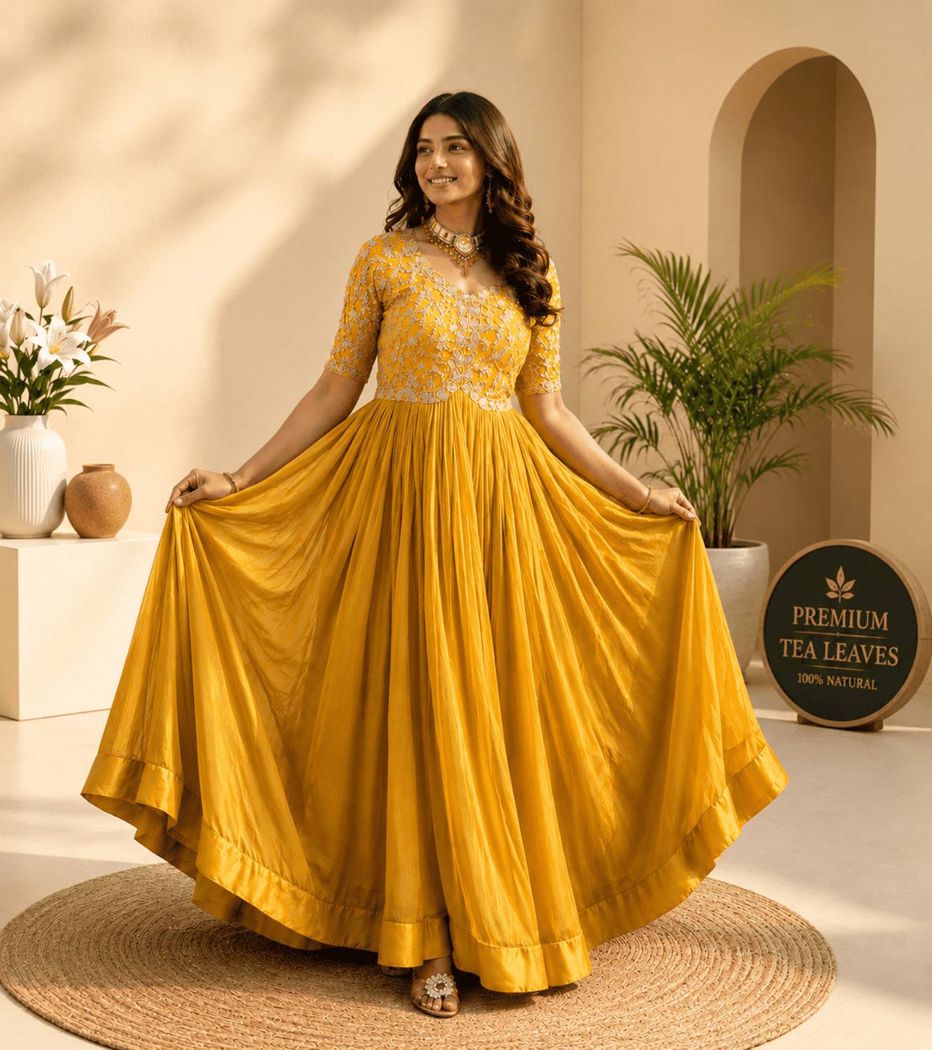 Anb WEDANI Yellow Anarkali Gown