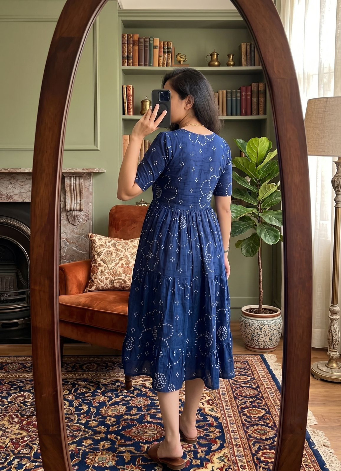 Image of Bhavya Fashion Printed, Floral Print Viscose Rayon Stitched Flared /A-line Gown (Blue)