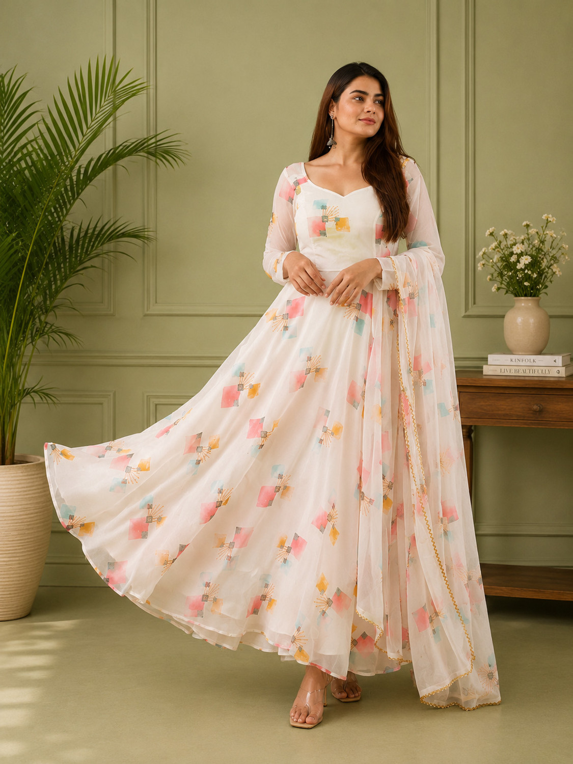Image of LATHIYATRENDS Anarkali Gown