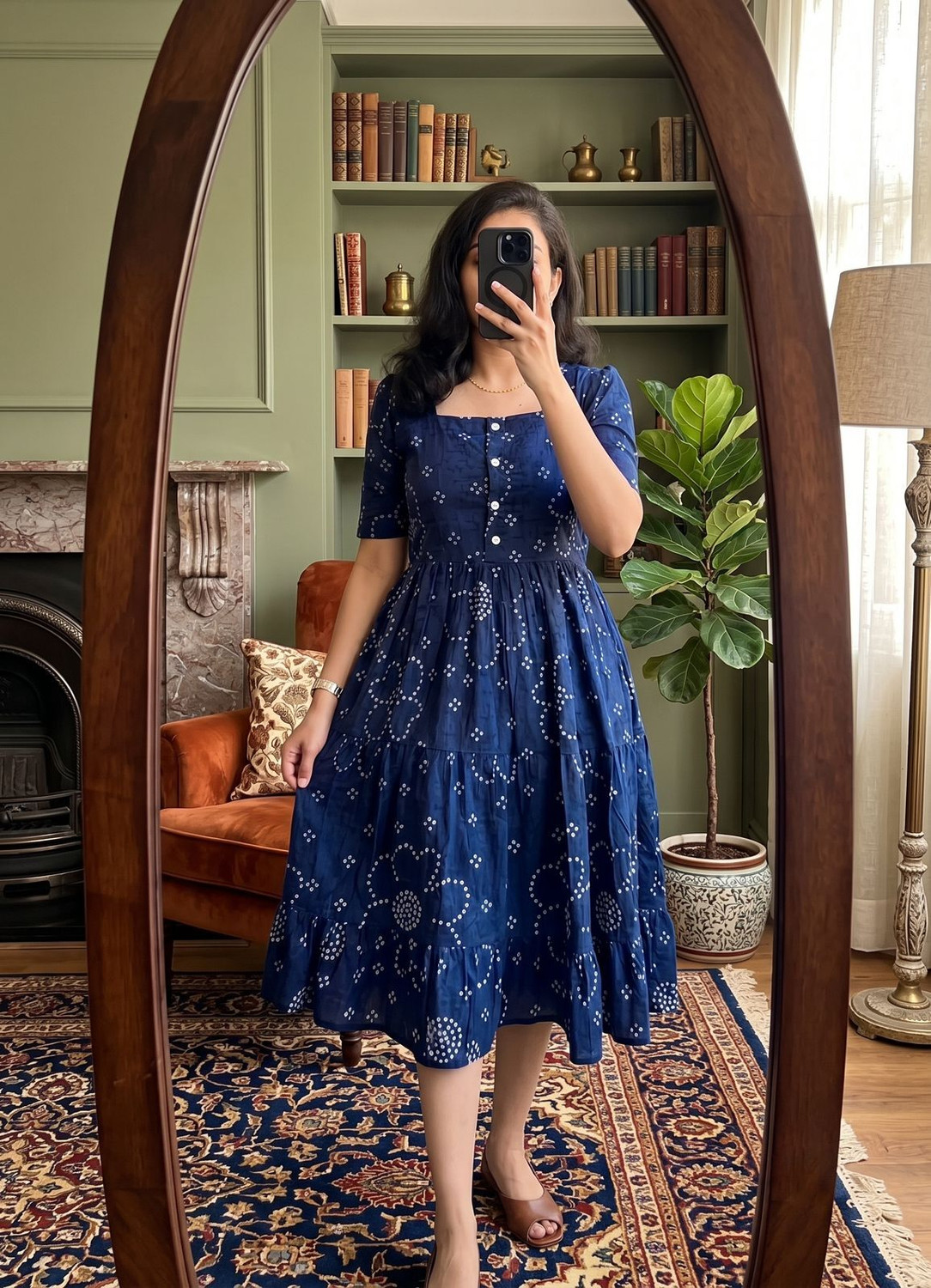 Image of Bhavya Fashion Printed, Floral Print Viscose Rayon Stitched Flared /A-line Gown (Blue)