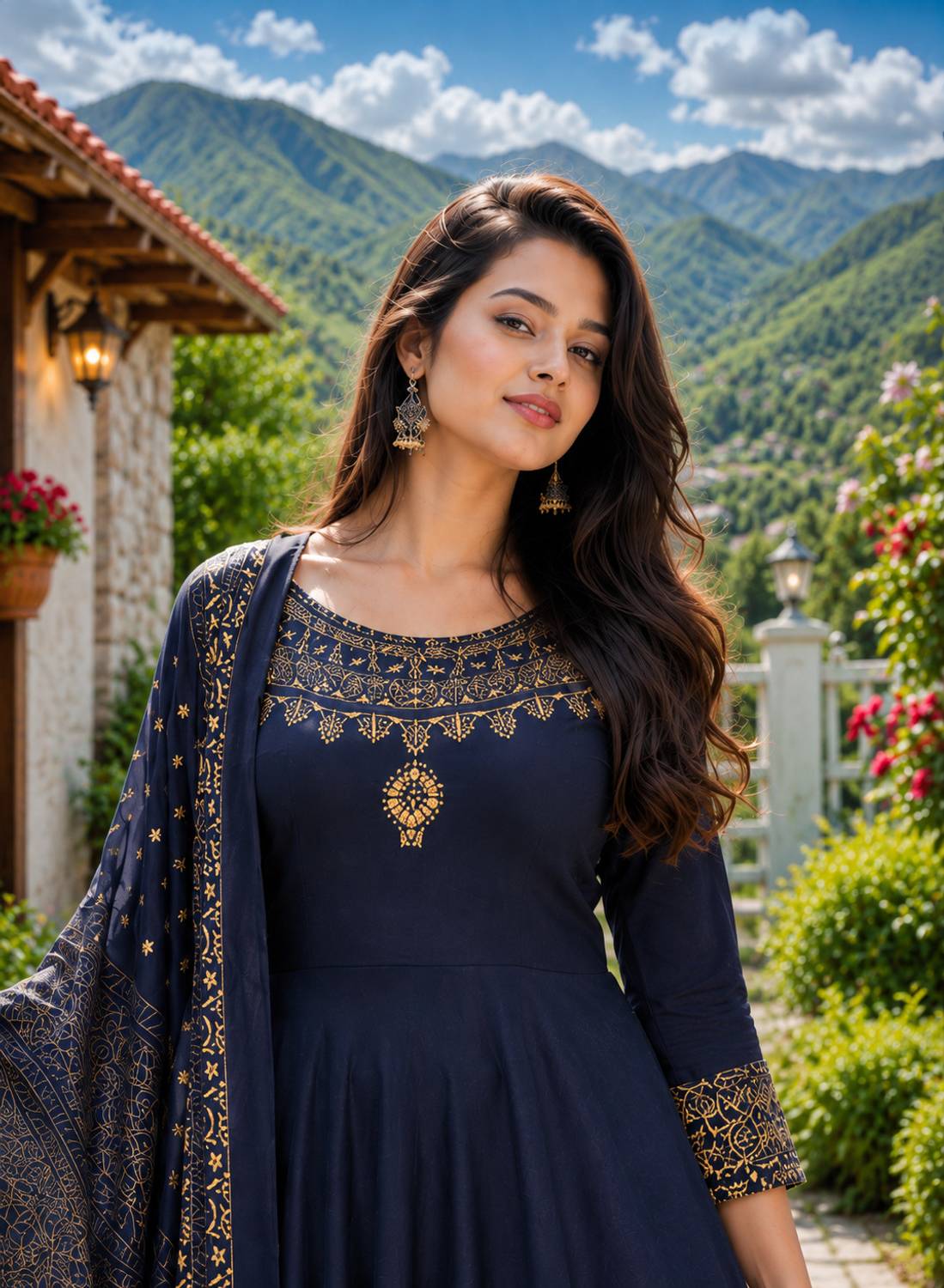 NUPITAL Anarkali Gown Blue - Image 4