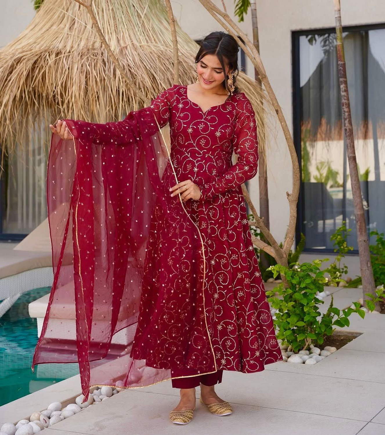 Image of Jay Gopal Tex Anarkali Gown