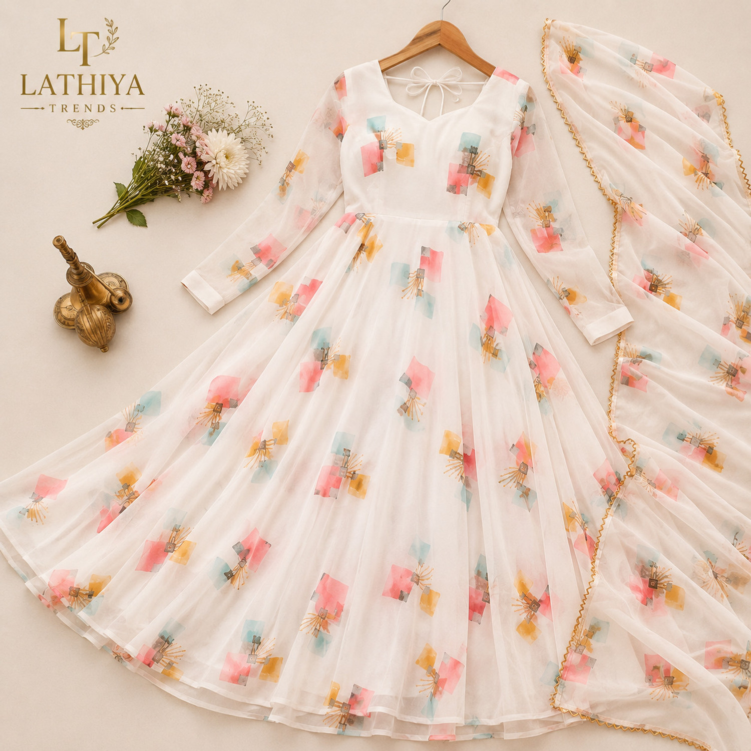 Image of LATHIYATRENDS Anarkali Gown