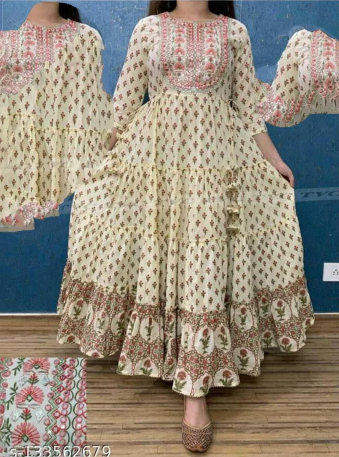 Image of MANIKURTI FAB Women Embroidered Anarkali Kurta