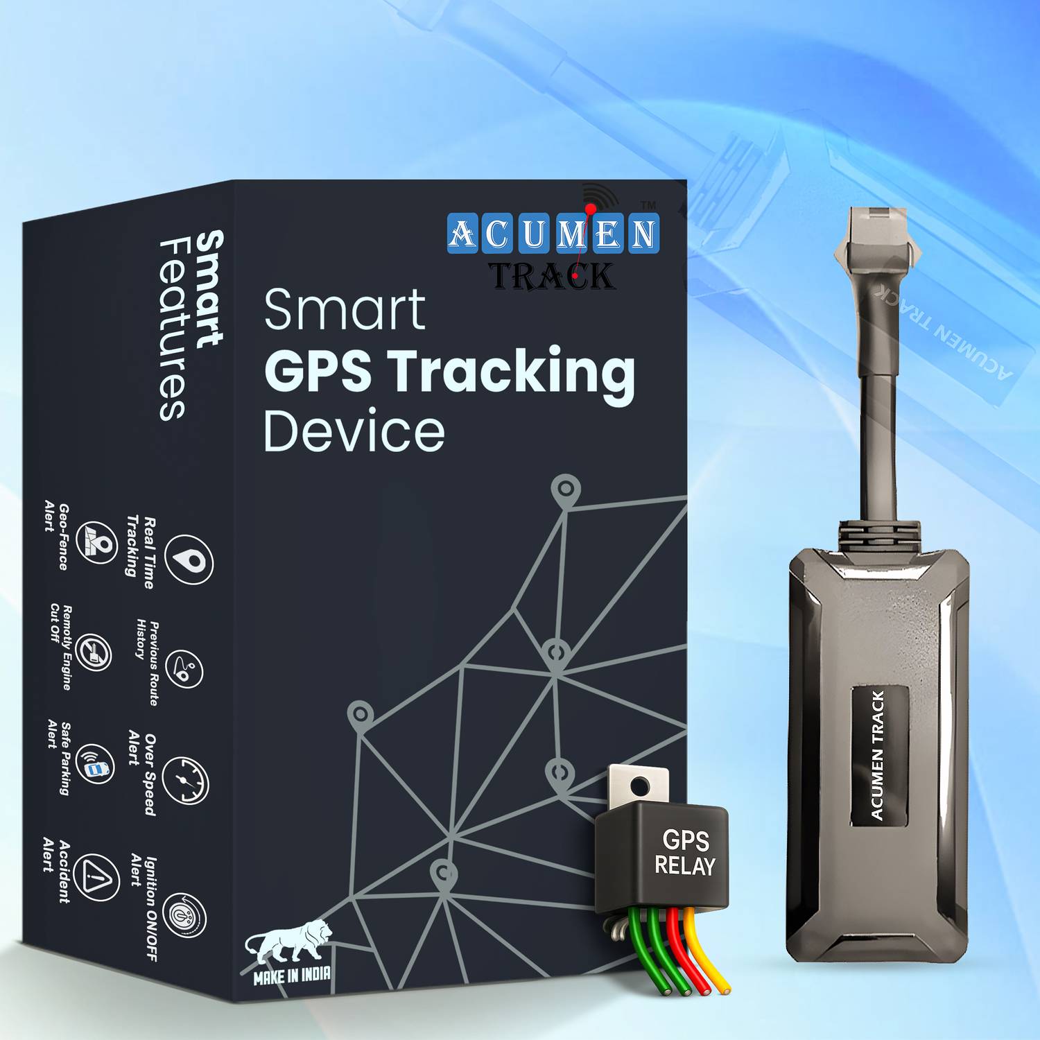 Acumen Track UC 3000 (SMALLEST COMPACT gps tracker for Bikes Car Truck Bus With Battery Inside and Ignition Cut Off Function Gps Tracker With 1 Year Warranty) GPS Device Rs. 865 - Flipkart
