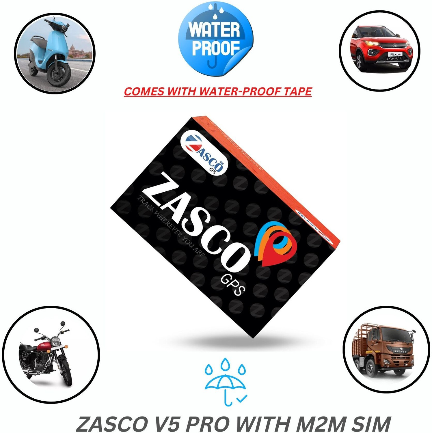 Image of ZASCO V5 Pro Tracker For Car /Bikes lock /real time Tracking (Water and Dust-Proof) GPS Device