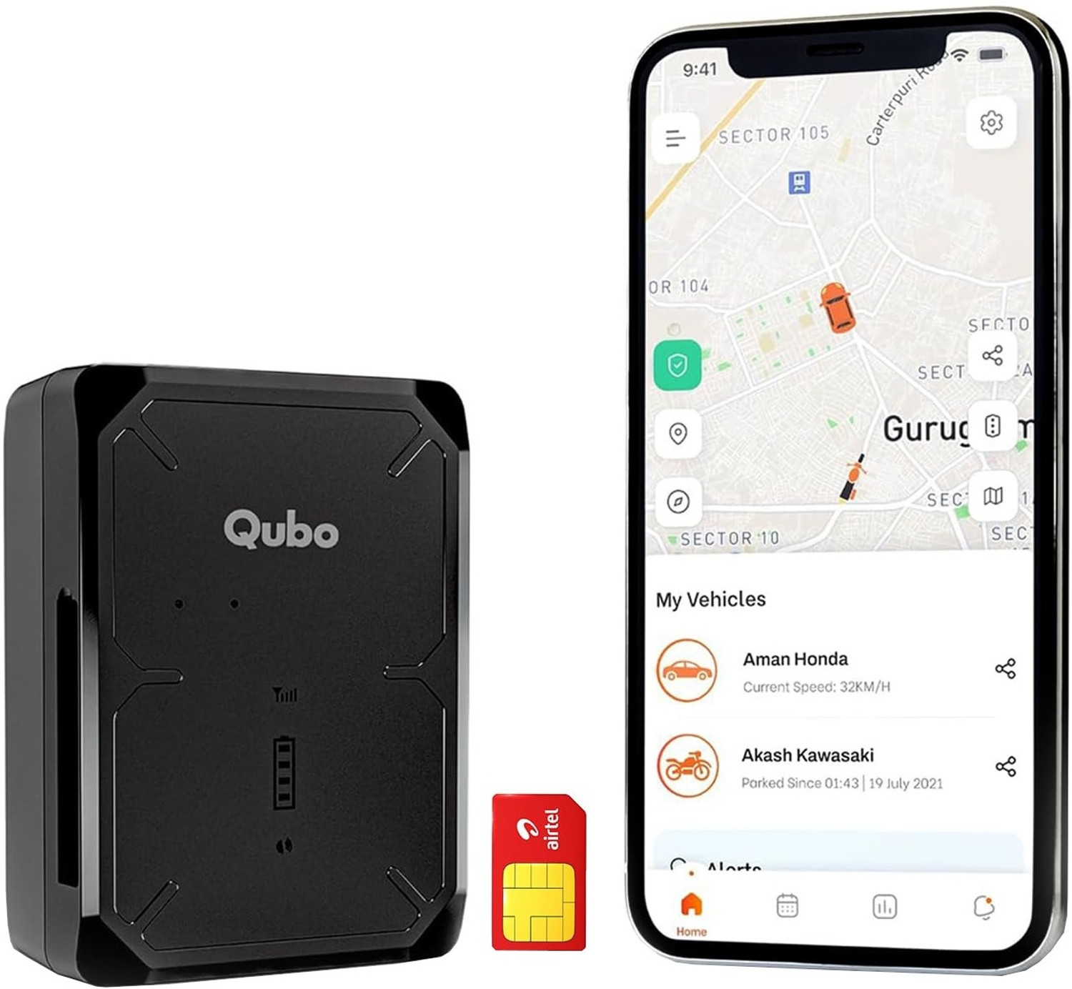 Image of Qubo Wireless GPS Tracker for Car & Bike |Pre-charged 12-Month SIM GPS Device