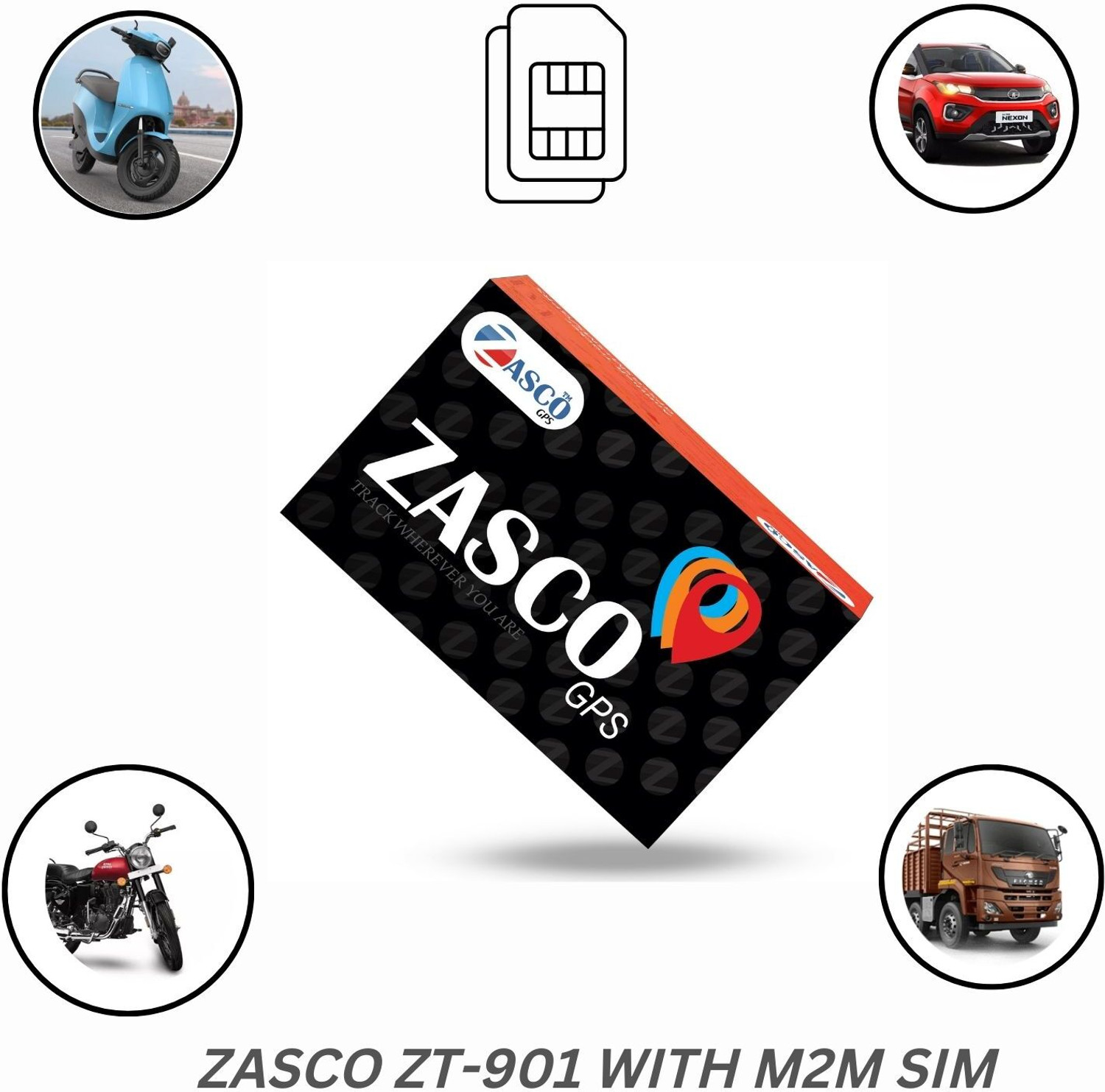Image of ZASCO ZT-901 (Water-Proof With Inbuilt Battery Model) For Car Bike Truck and Suv anti-theft GPS Device Tracker GPS Device