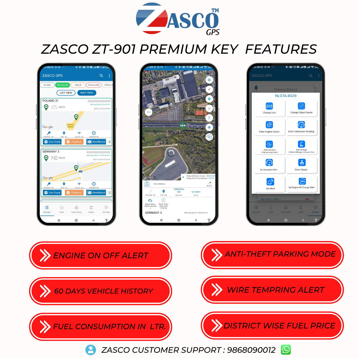 Image of ZASCO ZT-901 (Water-Proof With Inbuilt Battery Model) For Car Bike Truck and Suv anti-theft GPS Device Tracker GPS Device