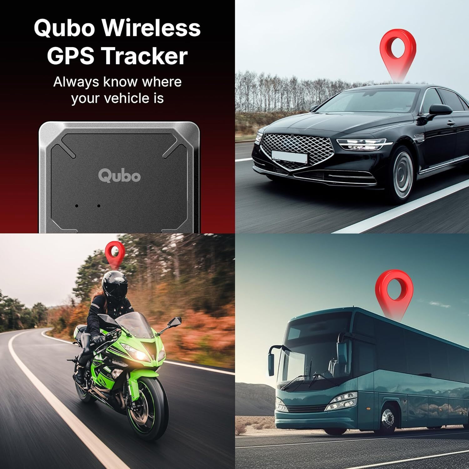Image of Qubo Wireless GPS Tracker for Car & Bike |Pre-charged 12-Month SIM GPS Device