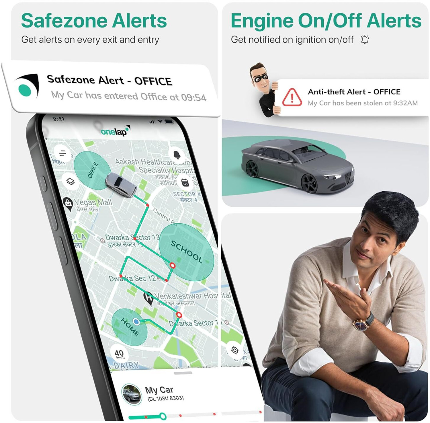 Image of onelap Micro Wired GPS Tracker for Car, Bike, EV Scooty Truck with Engine ON /Off Alerts GPS Device