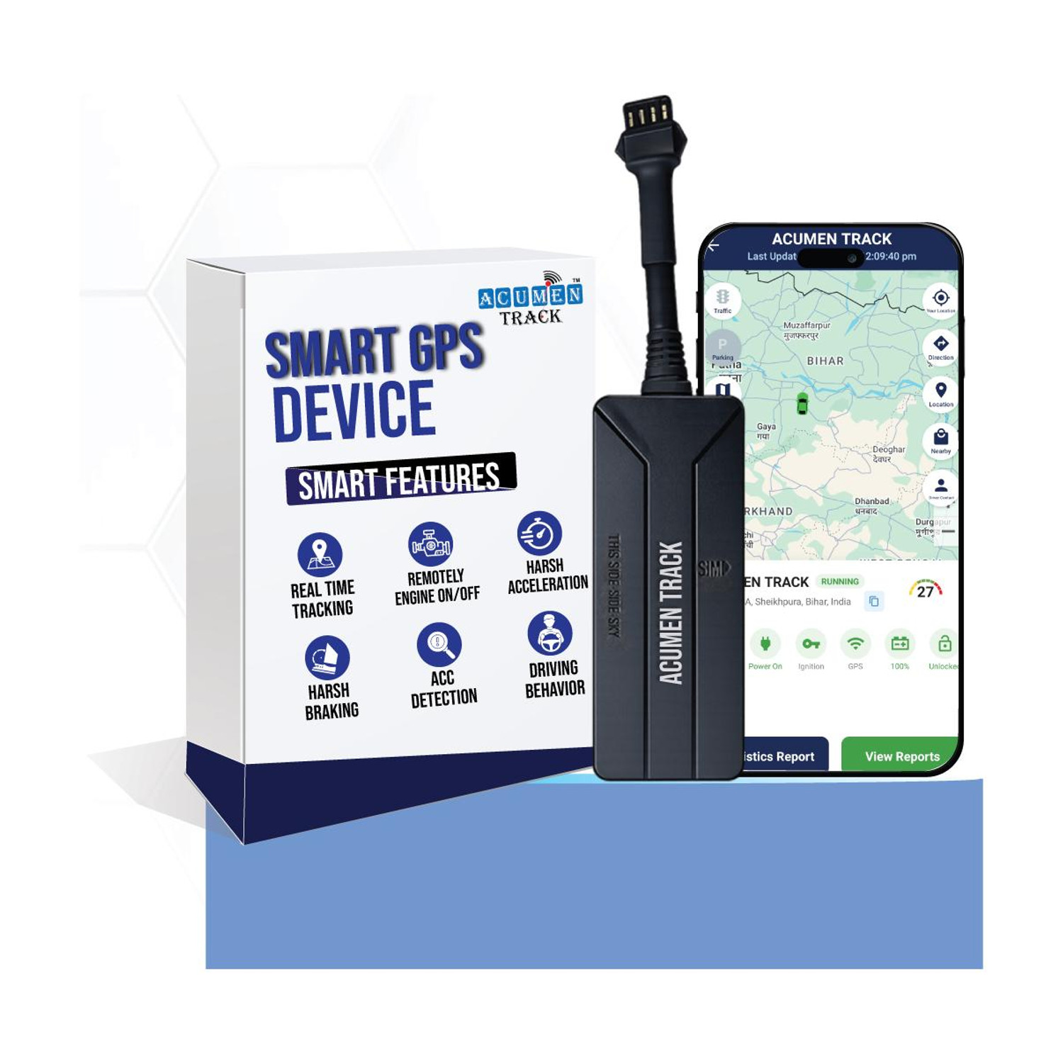 Image of Acumen Tracker UC-900(Water- Proof, Inbuilt Battery) For car, Bike, Truck and Suv Anti - Theft GPS Device GPS Device