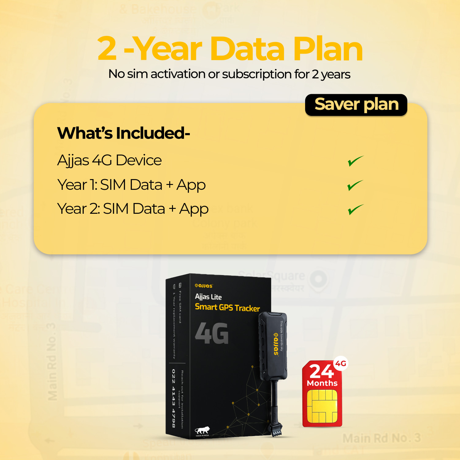 Image of Ajjas Lite 4G Wired GPS Tracker for Car, Bike, Truck, Bus with 2 Year Data Plan GPS Device