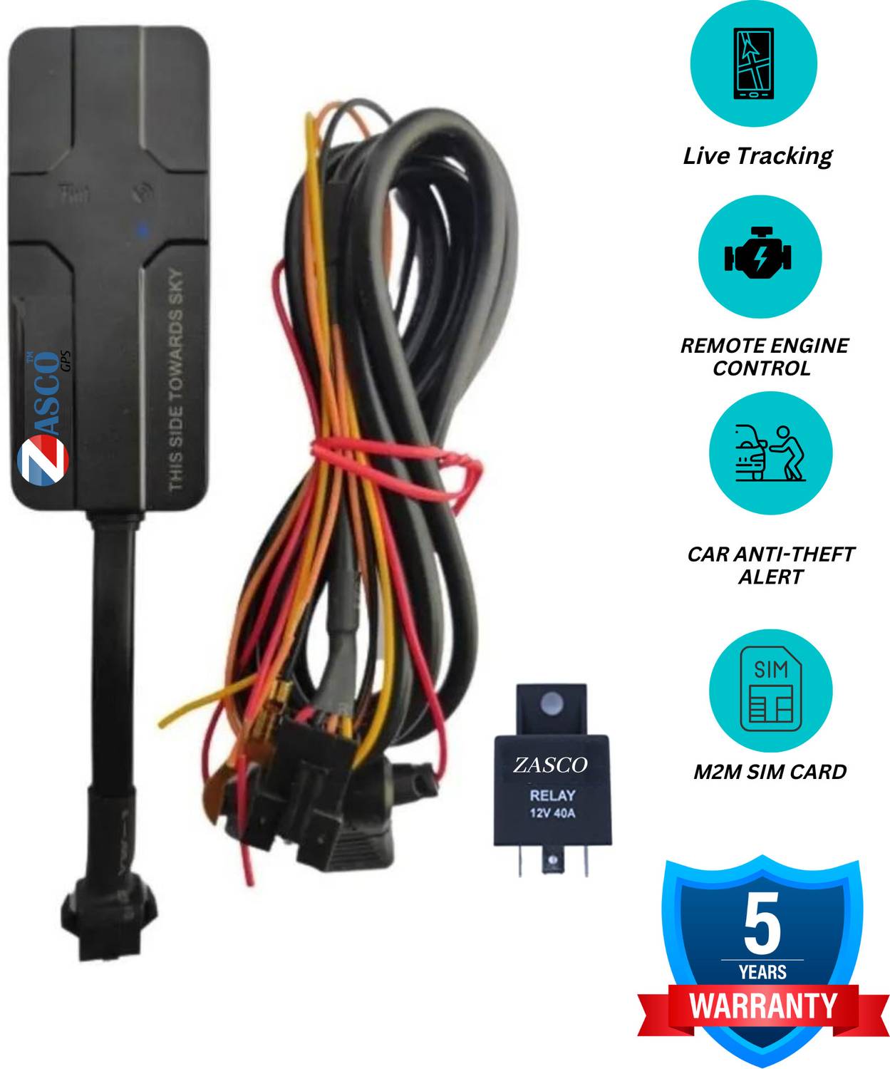 ZASCO V5 GPS Tracker with Remote Engine Control - Image 1