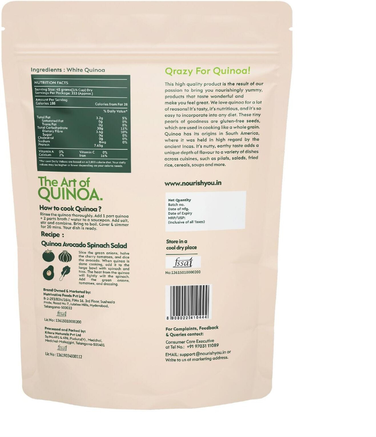 Image of Nourish You Weight Management Glutten Free, High Protein & Fibre Quinoa