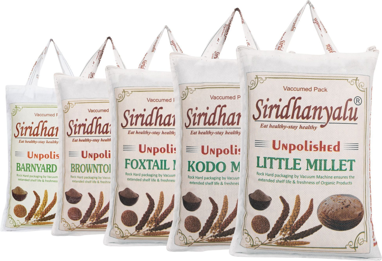 Image of siridhanyalu Millets Kodo, Little, Foxtail, Barnyard, Browntop Mixed Millet