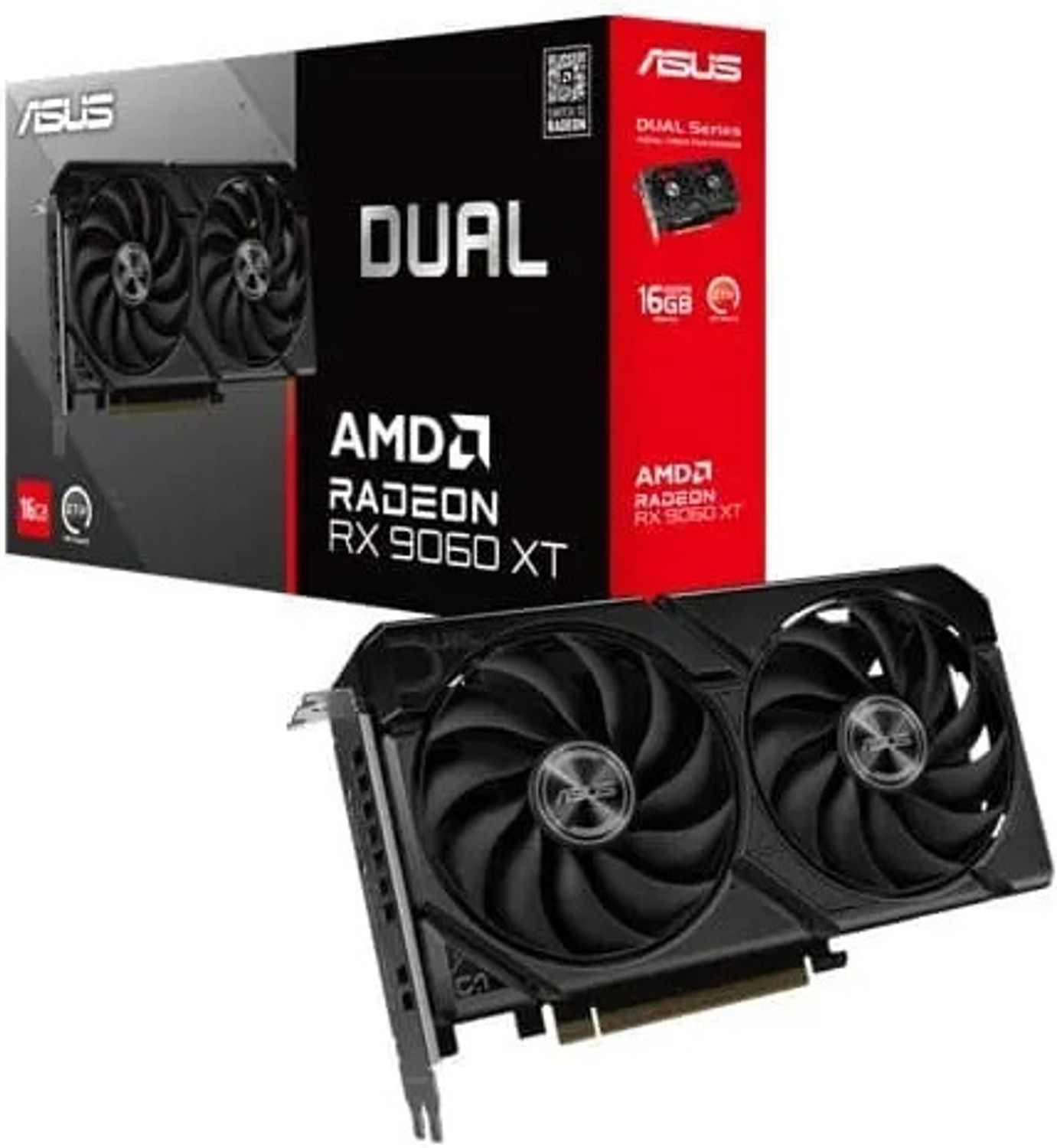 Image of ASUS Dual RX 9060 XT 16GB GDDR6 Gaming Graphics Card GDDR6 16 GB AMD Radeon Chipset 128 bit 3250 MHz Graphics Card