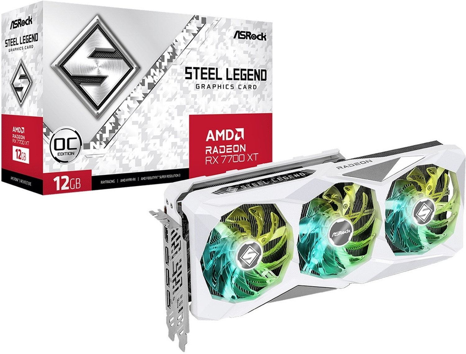 Image of ASRock RX 7700 XT GDDR6 12 GB AMD Radeon Chipset 192 bit 2599 MHz Graphics Card