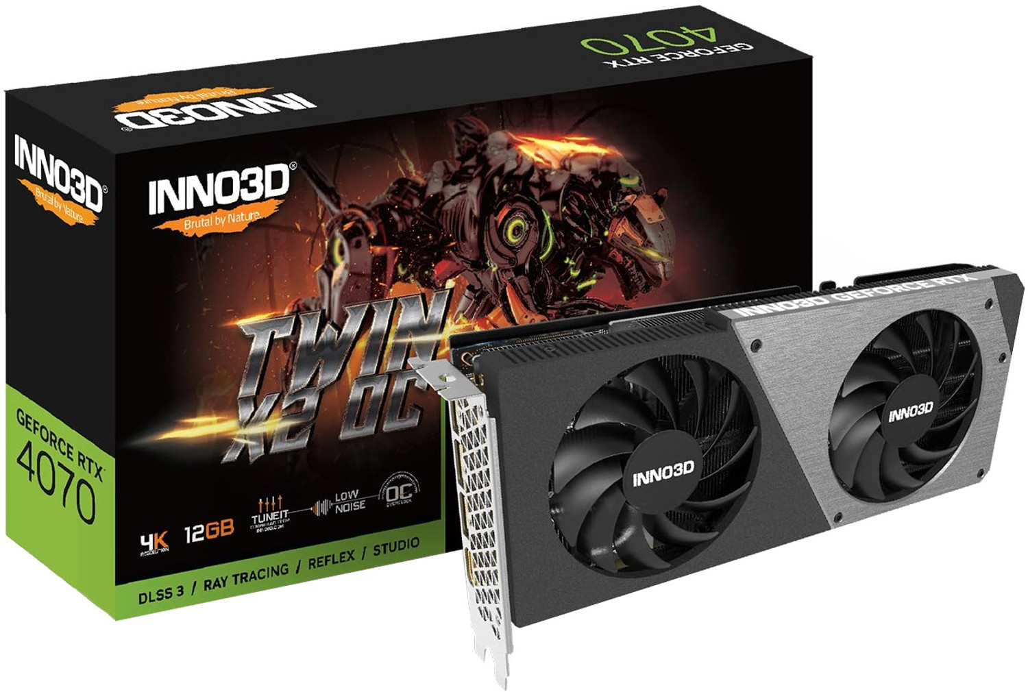 Image of Inno3D NVIDIA GEFORCE RTX 4070 Twin X2 OC 12GB GDDR6X 192-bit GDDR6 12 GB NVIDIA Chipset 192 bit 4070 MHz Graphics Card