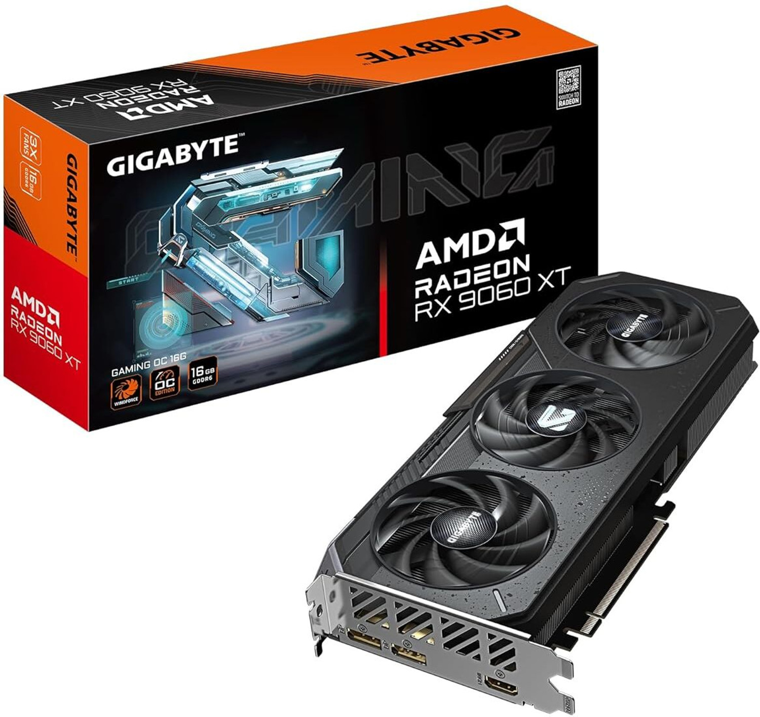 Image of GIGABYTE 9060xt gaming oc GDDR6 16 GB AMD Radeon Chipset 127 bit 3120 MHz Graphics Card