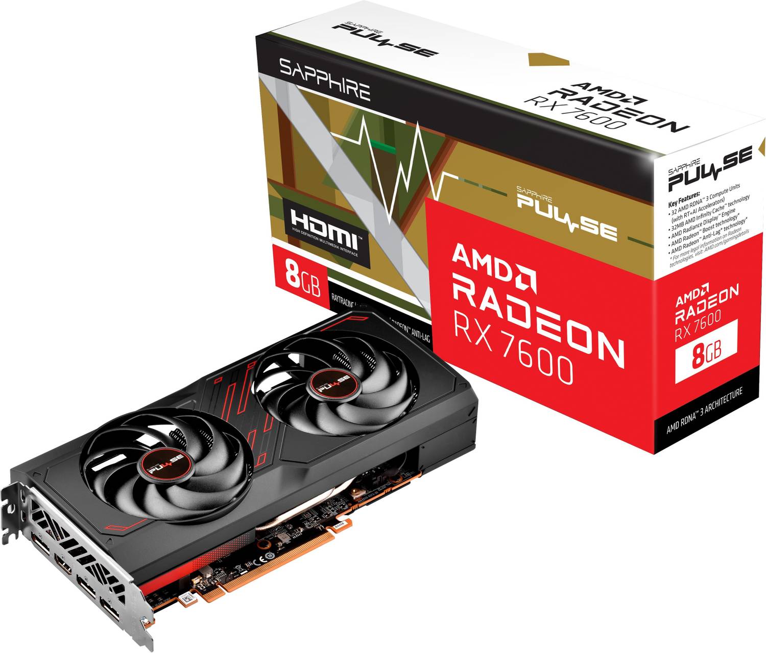 Sapphire 11324-01-20G GDDR6 8 GB AMD/ATI Chipset 128 bit 2755 MHz