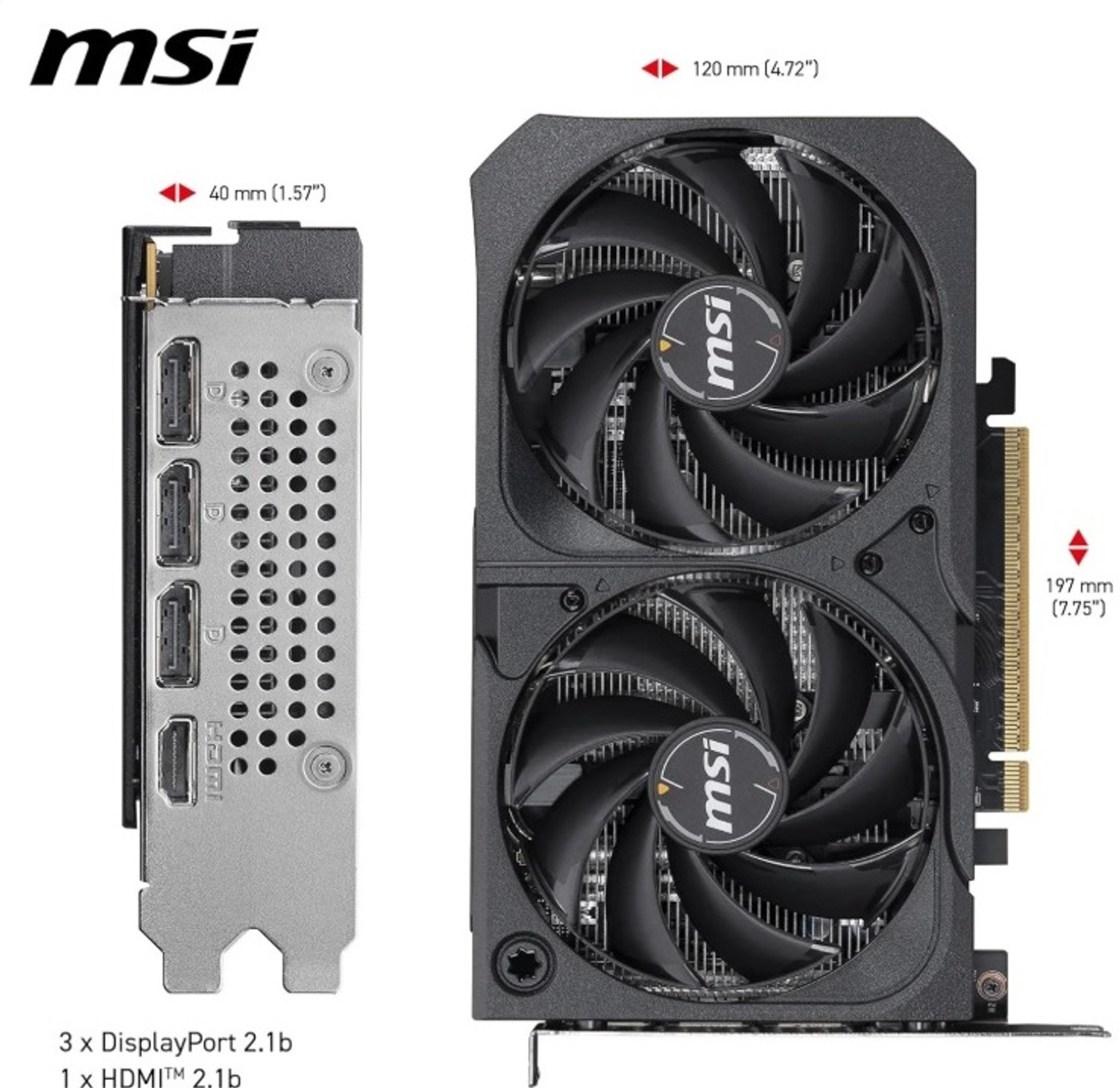 Image of MSI GEFORCE RTX 5050 8G SHADOW 2X OC GDDR6 8 GB NVIDIA Chipset 128 bit 2317 MHz Graphics Card