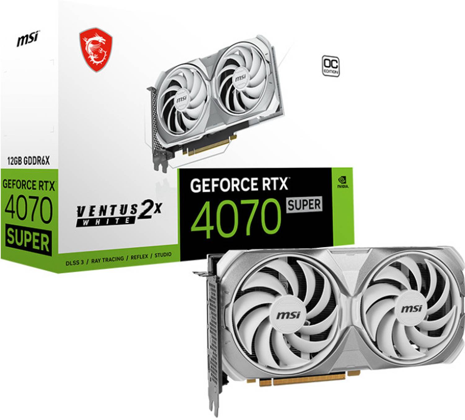MSI GeForce RTX 4070 SUPER 12G VENTUS 2X WHITE OC GDDR6X 12 GB