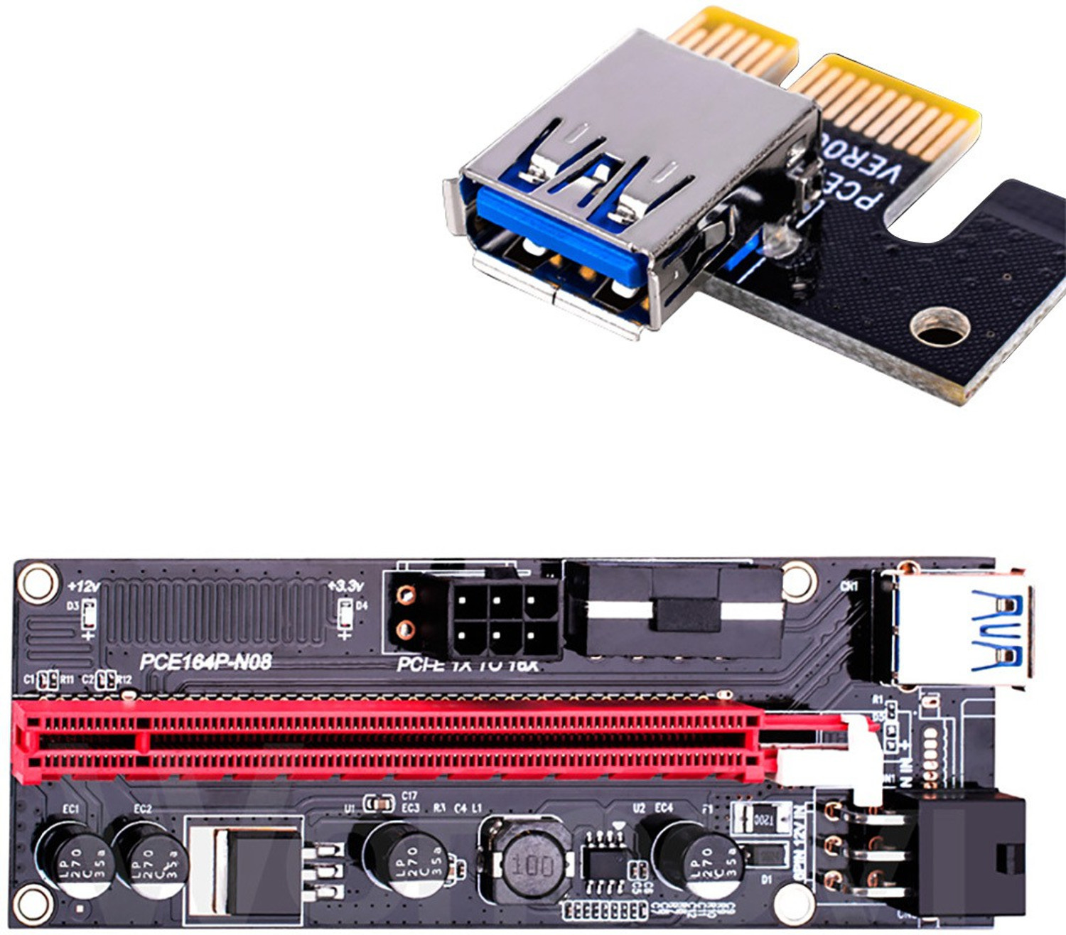 Image of Nextar GPU Expansion Card Usb 3.0 PCI-E 1X to 16X Extender Riser Ver 009s Card GDDR4 16 GB NVIDIA Chipset 64 bit 120 MHz Graphics Card