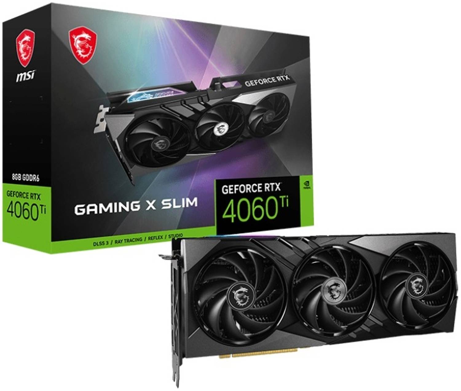 MSI GeForce RTX 4060 Ti GAMING X SLIM 8G GDDR6 8 GB NVIDIA Chipset